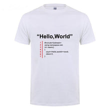 Load image into Gallery viewer, Hello World T Shirt Father's Day Present Funny Birthday Gift For Dad Men Husband Boyfriend Geek Team Programmer Cotton T-Shirt