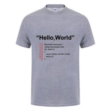 Load image into Gallery viewer, Hello World T Shirt Father's Day Present Funny Birthday Gift For Dad Men Husband Boyfriend Geek Team Programmer Cotton T-Shirt
