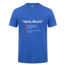 Load image into Gallery viewer, Hello World T Shirt Father's Day Present Funny Birthday Gift For Dad Men Husband Boyfriend Geek Team Programmer Cotton T-Shirt
